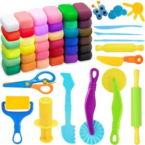 Air Dry Clay 48Pcs - 36 Colors Modeling Clays Kit with 12Pcs Dough Tools, Dough Accessories Includes Basic Dough Tools and DIY Molding Magic Clay for Boys,Girls,Kids Ages 4-8