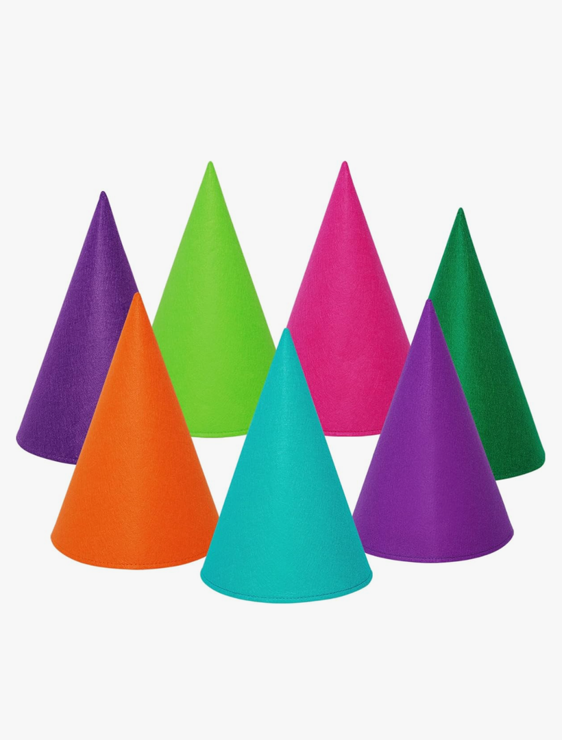 Fengek 7 Packs Gnome Hats, Felt Dwarf Hats for Unisex Adults Teens Elf Hat for Halloween Christmas Party Costume Supplies, Assorted Colors