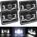 VCSZXKLY 4x6 Led Headlights Compatible for Chevy Pickup 1981 1982 1983 1984 1985 1986 1987 C10 K10 Blazer Headlights High Low Beam, DOT Approved Rectangular H4651 H4652 H4656 H4666 Headlight