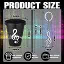 Skylety 24 Sets Music Themed Gifts Musical Tumbler Cups Bulk 24 oz Reusable Musical Note Plastic Tumbler with Straw and Lid Keychain Gifts for Music Lover Party Favor (Black)