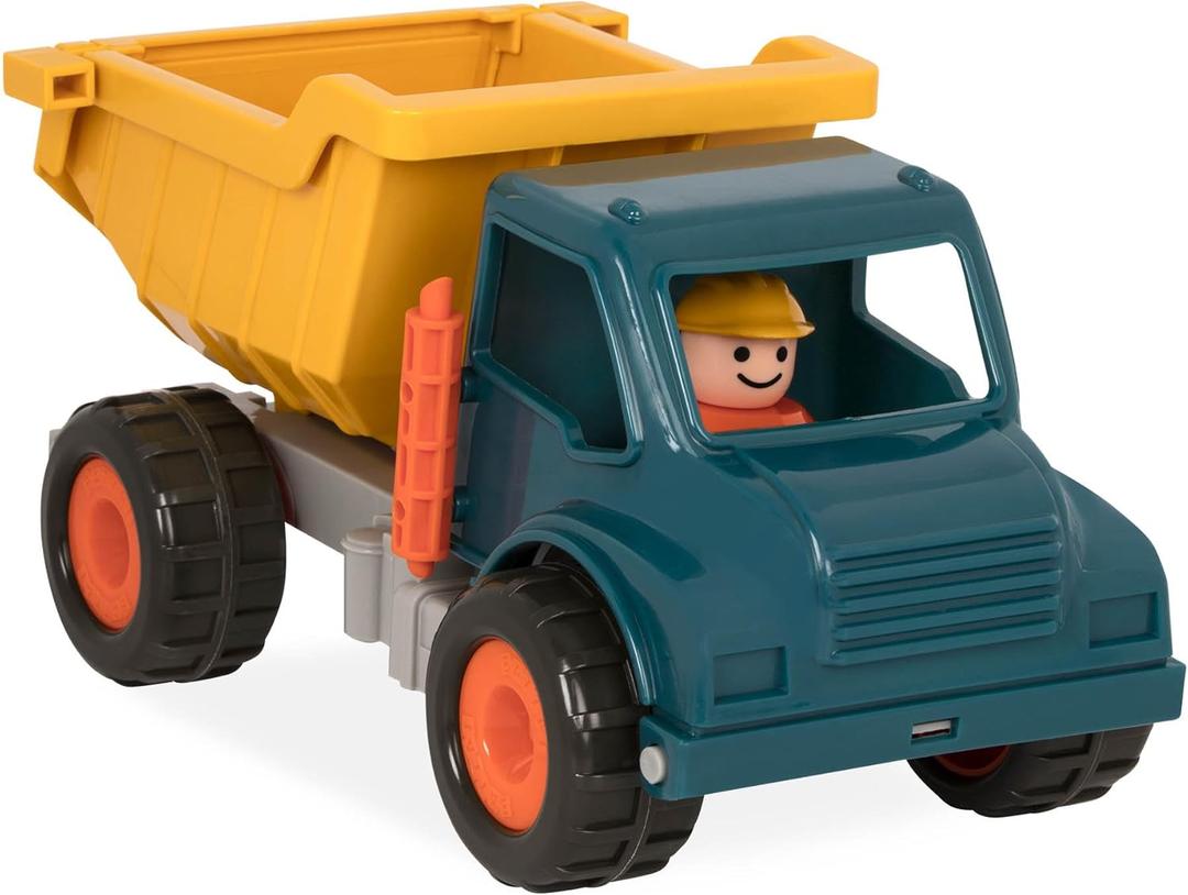 Battat Yellow Dump Truck Classic Toddler Trucks Kids Construction Toys Soft Rubber Wheels 18+ Months Dump Truck