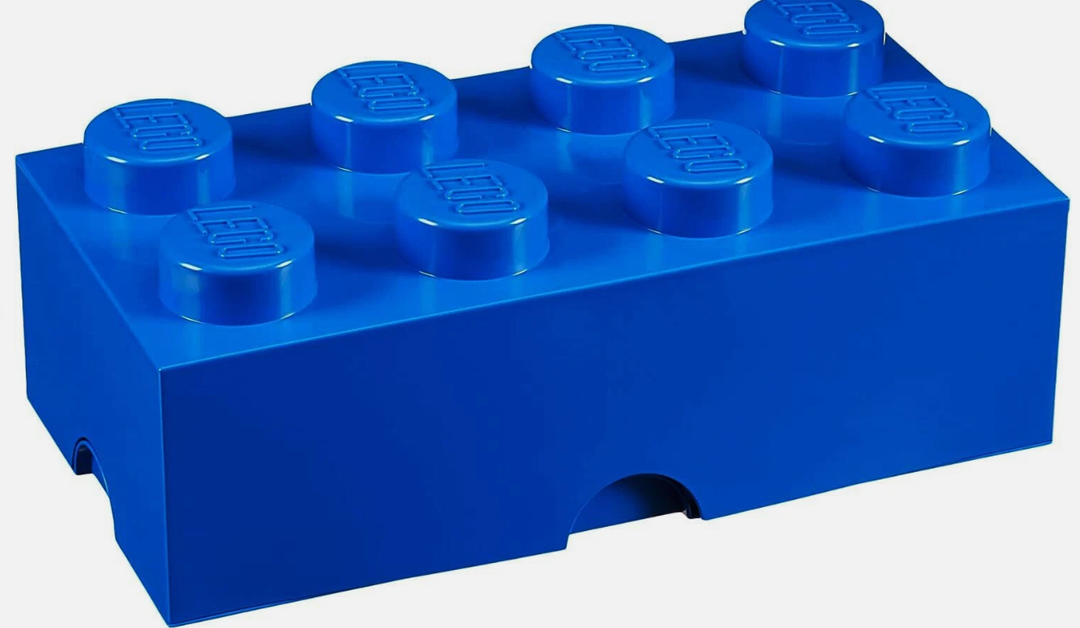 LEGO Classic BLUE Brick Storage Box with 8 Knobs, Bright Blue