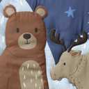 The Peanutshell 3 Piece Baby Crib Bedding Set for Boys - Newborn, Infant & Toddler Nursery Bed Set Decor with Fitted Crib Sheet, Dust Ruffle Comforter - Under The Stars