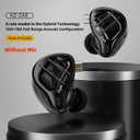 KZ ZAR in-Ear Monitor 7BA+1DD Hybrid Drivers Gaming Earbuds HiFi Bass Noise Isolation IEM, Clarity in All Frequency Stereo Comfort-fit in Ear Headphones for Audio Engineers, Musicians(No Mic)