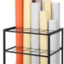 Blueprint Storage Rack Cart - 20 Slots Metal Blueprint Holder with Double-Layer Grids Ensures Secure, Non-Slip Storage, Organizing Posters, Architectural Plans, and Artwork Stably. (20 Slots)