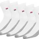 Navy Sport Men's Solid Cushion Comfort Cotton Crew Socks, Pack of 5 Pairs (Shoe Size: 5-12)