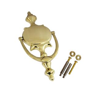 QCAA Solid Brass Door Knocker, 7-3/4", Polished Brass, 1 Pack, Made in Taiwan