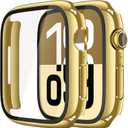 Misxi Case with Screen Protector for 46mm Apple Watch Series 11/10
2-Pack Cover with Tempered Glass for 11/10, Scratch Resistant Sensitive Touch Protection, 1 Gold + 1 Transparent