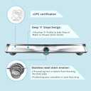Neodrain 24-Inch Linear Shower Drain with Tile Insert Grate, Professional Brushed 304 Stainless Steel Rectangle Shower Floor Drain Manufacturer, Linear Drain with Shower Drain Base
