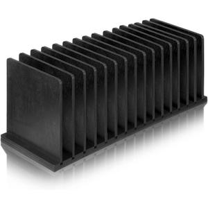 Threehoney Desk File Organizer 15 Compartments Vertical File Organizer Wood Mail Holders Countertop Letter Sorter Desktop Mail Paper Holder Folder Filing Cell Phone Document Storage Tray(Black)