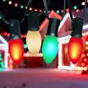 Abeja C9 LED Christmas Lights Outdoor, 25 Ft C9 Vintage String Lights with 26 Shatterproof Multicolor LED Bulbs, Connectable Multicolor Lights for Holiday Party Roofline Garden Patio, Red/Green/White