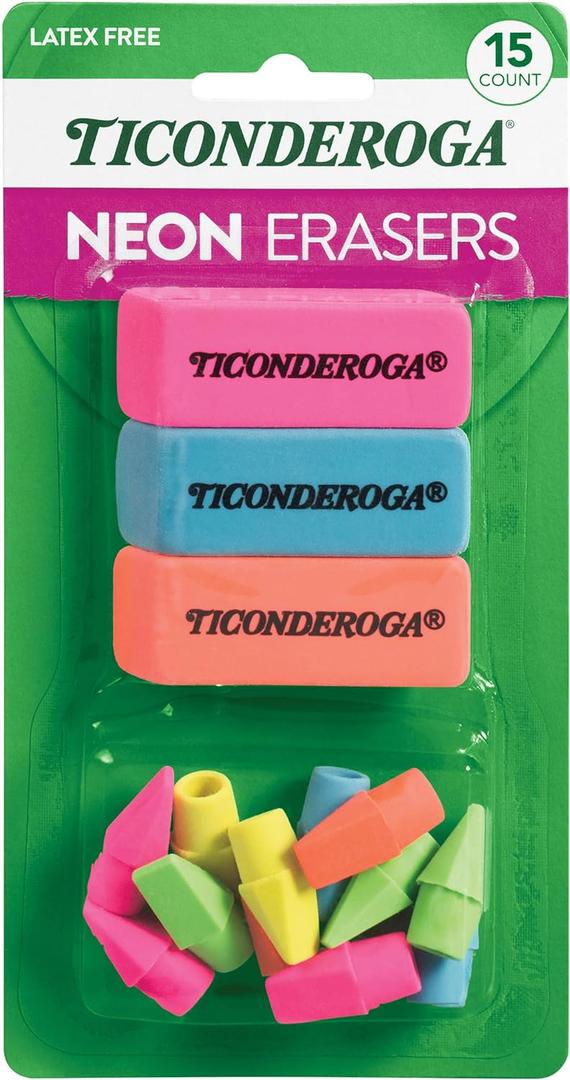 Dixon Ticonderoga Office & School Eraser Combination Set, 15 Eraser Multi-Pack, Multicolored (38931) Dixon Ticonderoga Office & School Eraser Combination Set, 15 Eraser Multi-Pack, Multicolored (38931)