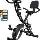 BARWING Stationary Exercise Bike for Home Workout, 5 IN 1 Foldable Indoor Cycling Bike for Seniors, 350LB Capacity, 16-Level Magnetic Resistance, Seat Backrest Adjustments