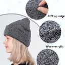 Glooarm Beanie for Men Women Knit Winter Hats Beanies Warm Slouchy Unisex Cuffed Beanies Skull Caps (White)