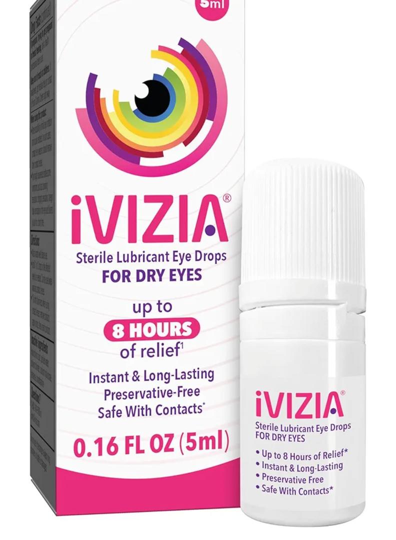 iVIZIA Sterile Lubricant Eye Drops for Dry Eyes, Preservative-Free, Moisturizing, Dry Eye Relief, Contact Lens Friendly, 0.16 fl oz Exp : 02/2027