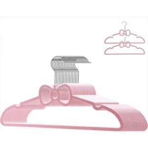 Velvet Hangers 20 Pack, 16" Non Slip Adult Hangers, 360 Degree Swivel-Hook, Ultra Slim Clothes Felt Hanger Space Saving, Durable & Cute for Coats, Jacket, Shirts, Dress (Velvet, Bow)