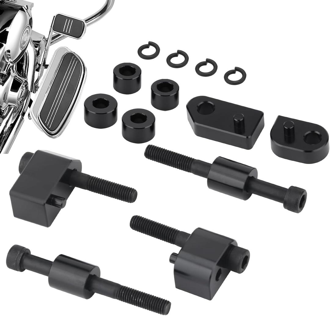 1 inch & 1.5 inch Driver Floorboard Extensions Floorboard Spacer Extenders Kit Fit for Harley Touring Street Glide Road Glide Electra Glide Road King 2009-2023 FL Trikes 2009-2013 (Black)
