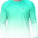 Roadbox Men's UPF 50+ Swim Shirts, Long Sleeve UV Sun Protection Rash Guard, Quick Dry SPF T-Shirt for Beach Surfing Fishing (L)