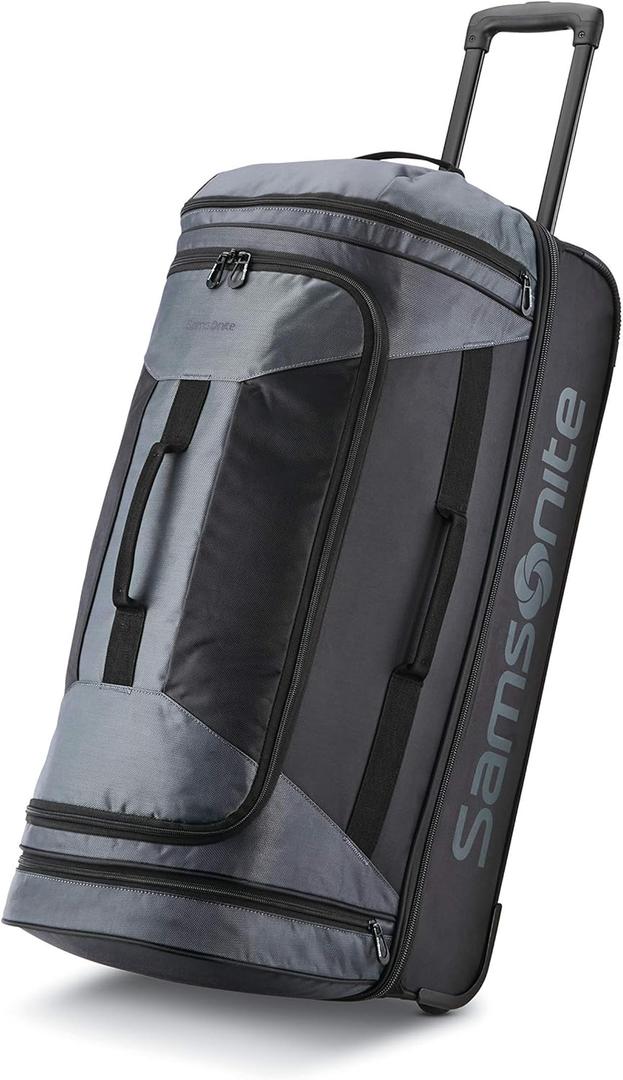 Samsonite Andante 2 Wheeled Duffel Bag  28-Inch Durable Rolling Luggage with Inline Skate Wheels, Push-Button Handle & Spacious Compartments  Travel-Friendly and Lightweight - Riverrock/Black