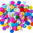 5 x Colorful Resin Sewing Buttons, 9mm Round, 400 Pieces, Assorted Colors, 2-Hole Design for DIY Crafts (Mixed Color-400pcs)