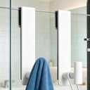 PMMASTO Shower Door Hooks, (7.5 Inch) Extended Towel Hooks for Bathroom Frameless Glass Shower Door, Stainless Steel Heavy Duty Hooks (White, T Shape-Fits 3/8" Thick Door)
