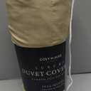 Cosy House Collection Luxury Duvet Cover Set 3-Piece - Blend of Rayon Derived from Bamboo - Ultra Soft Bedding - Zippered Comforter Protector, Includes 2 Pillow Shams (Full/Queen, Tan)