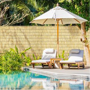 Natural Reed Fencing Rolls,6FT X 16.4FT Reed Screen Curtain Fence Covering Privacy for Outdoor Backyard Patio(Yellow