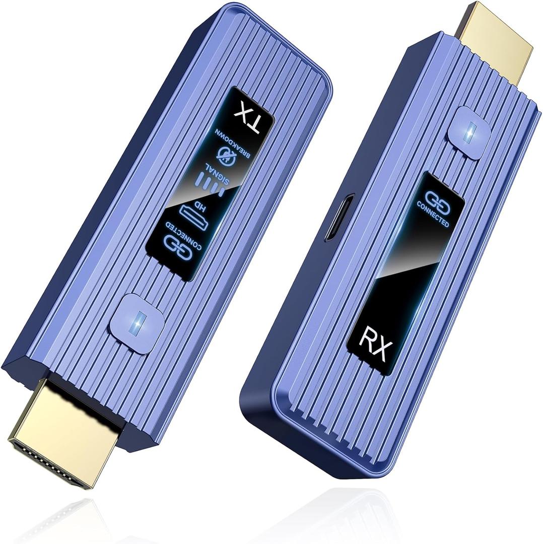 New-Gen Wireless HDMI Transmitter and Receiver, 360FT/110M Wireless HDMI, LED Display, 4K Decode & 1080P Output, Zero Latency, Plug & Play, 5.8+2.4G for Video and Audio to Monitor from Laptop/TV Box