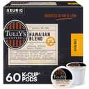 Tully's Coffee Hawaiian Blend, Keurig Single Serve K-Cup Pods, Medium Roast, 60 Count, (6 Packs of 10) (EXP 07/20/28)