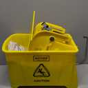 Matthew Cleaning 22 Quart Compact Mop Bucket INCL.2 Pack Mop Head with Side Press Wringer On Wheels,Tandem Portable Floor Cleaning Wavebrake,Ideal for Household,Industrial,Restaurant,Janitorial Use (Yellow)