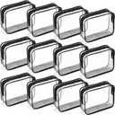 Weewooday 12 Pieces Clear Makeup Bags Cosmetic Storage Bags PVC Zipper Pouches Travel Waterproof Makeup Plastic Case for Women Organizing Toiletries Traveling Bathroom (Small, Dark Black)