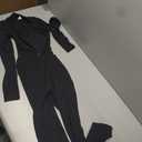 YEOREO Women Long Sleeve Workout Jumpsuit Zip Up Romper Bottom Pants Bodysuit Bodycon Sexy One Piece Black XS