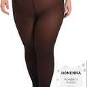 HONENNA Plus Size Fleece Lined Tights, Fake Transparent Curvy Winter Thermal Tights for Women under Dress, medias térmicas, Cocoa, 18