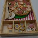 Melissa & Doug Pizza Party Wooden Pretend Play Food Set With 36 Toppings, Preschool Toy Pretend Food, Play Wooden Pizza And Cutter, Toy For Kids Ages 3+