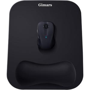 Gimars Large Smooth Superfine Fibre Memory Foam Ergonomic Mouse Pad Wrist Rest Support Mousepad with Nonslip Base for Laptop, Computer, Gaming&Office (Black)