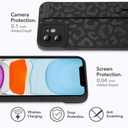 MOWIME Compatible with iPhone 11 Case with Strap Wrist, Cheetah Print Shockproof Soft TPU Protective Cover for Women Girls, Slim Anti Scratch Case for iPhone 11 6.1 Inch, Black