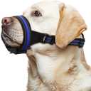 Dog Muzzle,Anti-Bite Adjustable Breathable Soft Muzzle for Small Medium Large Dogs - Vet Visits, Grooming & Training - Secure Fit, Lightweight Design,Allows Panting and Drinking, Blue