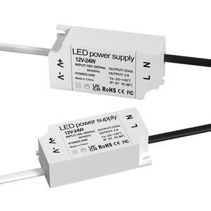Lustaled 24W LED 12V Power Supply, IP67 Waterproof12 Volt LED Driver 110V AC to 12V DC Constant Voltage Converter 1.5A Transformer Adapter for LED Strip Light Indoor & Outdoor Use (2-Pack)