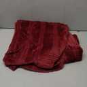 Super Soft Flannel Throw Blanket 50x60 Inches, Premium Checkered Jacquaed Silky Fleece Lightweight Bed Blanket All Season Use, Burgundy Strip, 50"x60"