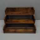 Bottle Display Shelf, Coffee Syrup Rack Organizer, Holds up to 12 Bottles, 3 Step Countertop Rack, Mini Bar, Retro Bar Shelf Stand for Whiskey, Spirits