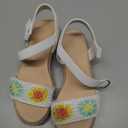 Coutgo Girls Espadrilles Sandals Platform Wedge Heels Open Toe Ankle Strap Boho Summer Dress Shoes, 12C