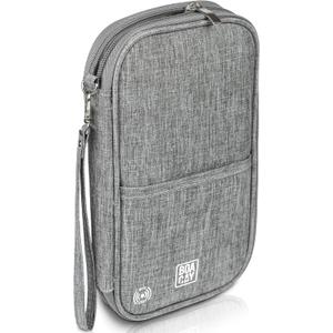BOACAY Travel Document Organizer with RFID, Family Passport Holder, Wallet for Women & Men, Portable & Waterproof Case for Cards, Boarding Pass, Money (Quartz Gray)