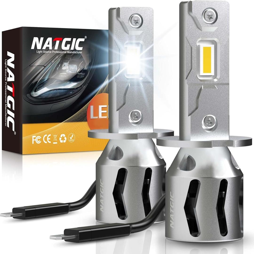 H3 Light Bulbs80W 16000LM Plug-N-Play 1:1 Size BulbSuper Brighter Fog LightsXenon White H3 Replacement Light BulbsPack of 2