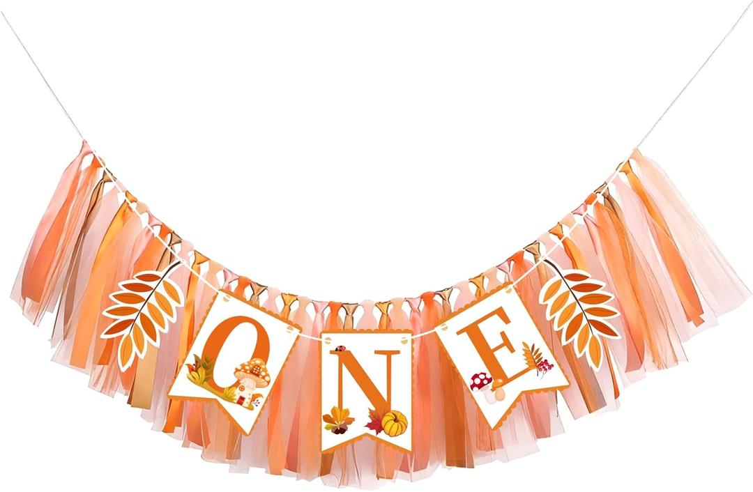 One Birthday High Chair Banner, Mushroom Highchair Banner, Tassel First Birthday Decoration, Mushroom One Garland Party Supplies