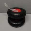 4.10/3.50-4 Tire and Wheel Flat Free,10-Inch Solid Wheel Replacement with 5/8 Bearings,2.2" Offset Hub -Compatible with Hand Truck,Wheelbarrow,Dolly(Red)