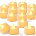 BEICHI Flameless LED Tea Lights - 100 Pack Battery Operated Flickering Fake Candles for Wedding, Halloween, Christmas & Diwali - Warm Yellow