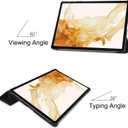 Smart Case for Samsung Galaxy Tab S10+ (2024) & Tab S9 FE+/S9+ (2023) 12.4-Inch, Lightweight Trifold Stand Cover with Auto Wake/Sleep, Don't Touch Me