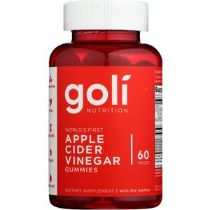 Goli Apple Cider Vinegar Gummy Vitamins - 60 Count - Vitamin B12, Gelatin-Free, Gluten-Free, Vegan & Non-GMO