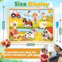 3 x Magnetic Wooden Puzzle for Toddler Travel Toy, Farm Animal Matching Toy Fridge Magnet Montessori Educational Preschool Activities Learning Classroom Roadtrip Christmas Stocking Stuffer Gifts Word