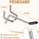 2 x 60 PCS 2 Inch Pegboard Hooks, Heavy Duty Peg Board Organizer Accessories, Tool Hangers Fit 1/4" Pegboard, Perfect for Garage Storage, Workshop, Craft Room and Wall Hanging Tool